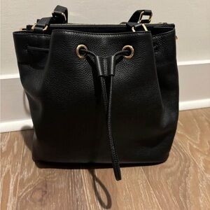 Quince Italian Leather Triple Compartment Bucket Bag